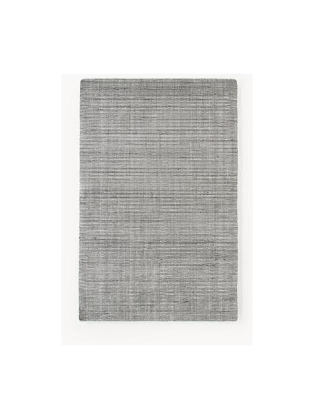 Handgeweven laagpolig vloerkleed Willow, 100% polyester, GRS-gecertificeerd, Grijs, wit, B 120 x L 180 cm (maat S)