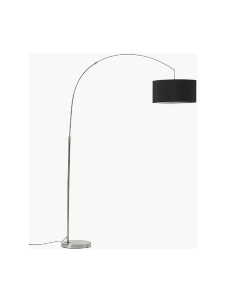 Veľká oblúková lampa Niels, Chrómová, čierna, Ø 50 x V 218 cm