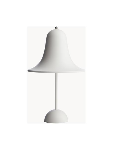 Kleine mobile LED-Tischlampe Pantop, Design Verner Panton, Kunststoff, Weiss, matt, Ø 18 x H 30 cm