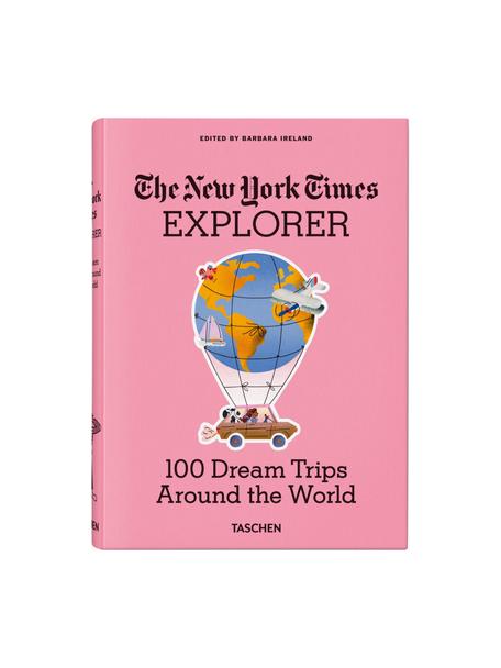 Kniha: The New York Times Explorer. 100 Trips Around the World (Anglicky), Papír, Růžová, více barev, Š 17 cm, D 24 cm