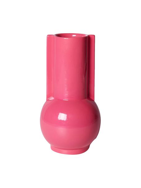 Vaso di design Rapunzel, Ceramica, Rosa, Ø 11 x Alt. 20 cm