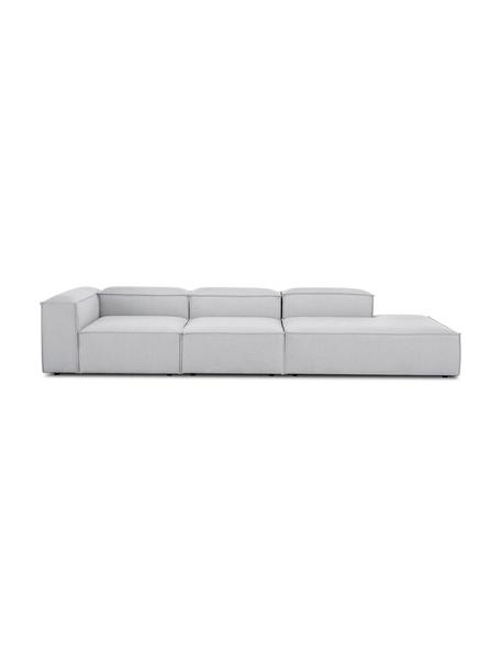 Modulare XL-Ottomane Lennon, Bezug: 100% Polyester Der strapa, Gestell: Massives Kiefernholz, FSC, Webstoff Hellgrau, B 357 x T 119 cm, Rückenlehne links