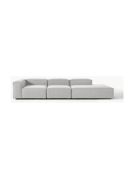 Modulaire XL chaise longue Lennon, Bekleding: 100% polyester De slijtva, Frame: massief grenenhout, multi, Poten: kunststof Dit product is , Geweven stof grijs, B 357 x D 119 cm, armleuning links