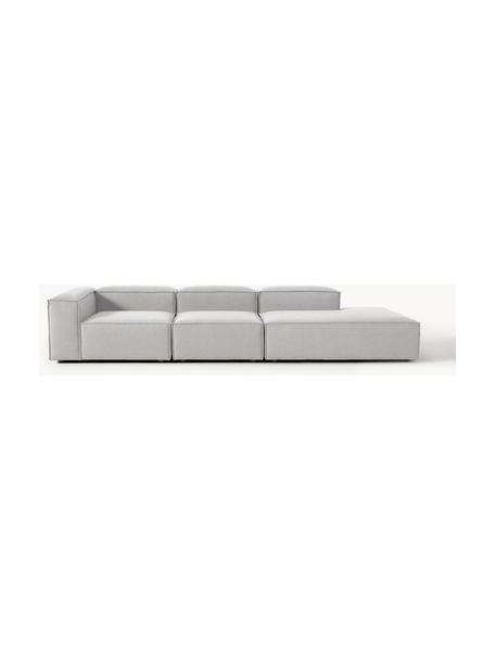 Chaise longue XL componibile Lennon, Rivestimento: 100% poliestere Con 115.0, Struttura: legno di pino massiccio, , Piedini: plastica Questo prodotto , Tessuto grigio, Larg. 357 x Prof. 119 cm, schienale a sinistra