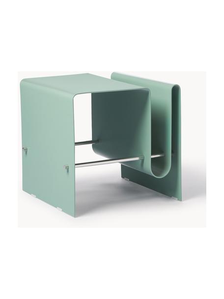 Metalen bijzettafel Julia, Gepoedercoat metaal, Groen, B 50 x D 45 cm