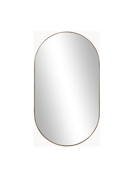 Specchio ovale da parete Lucia, Cornice: metallo, Superficie dello specchio: lastra di vetro, Retro: pannello di fibra a media, Dorato, Larg. 40 x Alt. 70 cm
