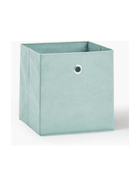 Caja Lisa, Tapizado: tela sin tejer, Estructura: cartón, metal, Verde menta, An 28 x Al 28 cm