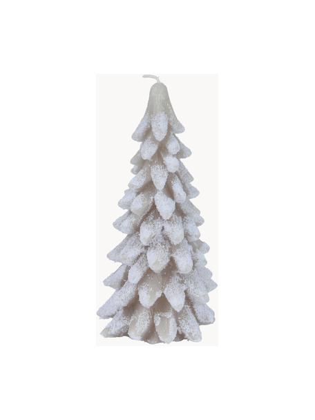 Decoratieve kerstkaars Tree, Was, Lichtgrijs, wit, Ø 10 x H 20 cm