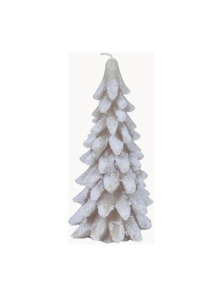 Bougie de Noël décorative Tree, Cire, Gris clair, blanc, Ø 10 x haut. 20 cm