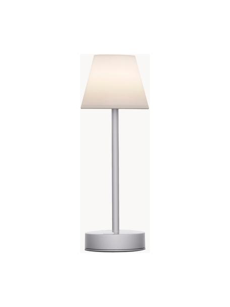 Lampada da tavolo portatile a LED da esterno con luce regolabile e funzione touch Lola, Paralume: polipropilene, Bianco, argentato, Ø 11 x Alt. 32 cm