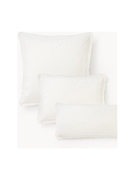 Baumwoll-Kopfkissenbezug Adoria mit Rüschen, Webart: Renforcé Renforcé besteht, Weiss, B 50 x L 70 cm