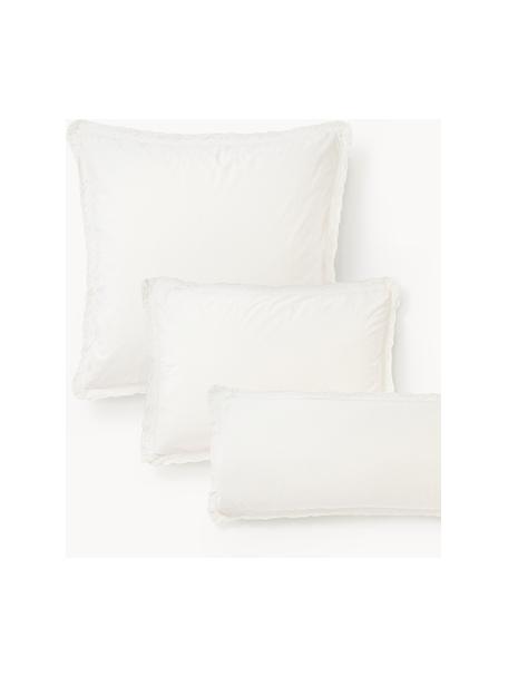 Funda de almohada de algodón con volantes Adoria, Blanco, An 50 x L 70 cm