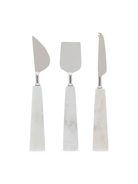 Sada velkých nožů na sýr s mramorovou rukojetí Bluma, 3 díly, Bílá, mramorovaná, ocel, D 24 cm