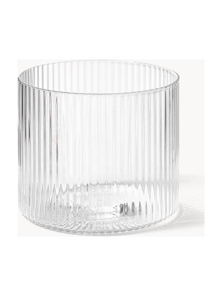 Szklanka ze szkła dmuchanego Ripple, 4 szt., Szkło dmuchane, Transparentny, błyszczący, Ø 8 x W 6 cm, 200 ml