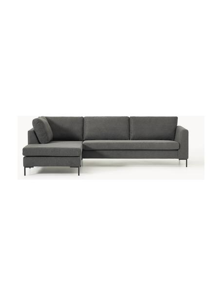 Ecksofa Luna, Bezug: 100 % Polyester Der strap, Gestell: Massives Buchenholz, Schi, Webstoff Anthrazit, B 280 x T 184 cm, Eckteil links