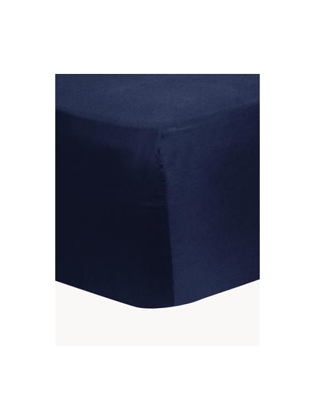 Spannbettlaken Comfort, Baumwollsatin, Webart: Satin Fadendichte 300 TC,, Dunkelblau, B 90 x L 200 cm, H 25 cm