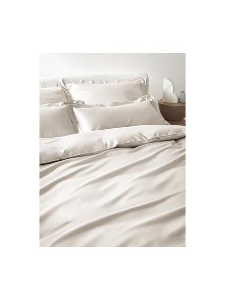 Baumwollsatin-Bettdeckenbezug Premium, Webart: Satin Fadendichte 400 TC,, Hellbeige, B 155 x L 220 cm