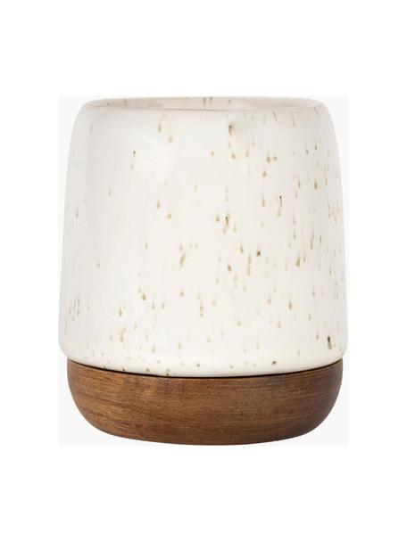 XS Becher Nordika mit Akazienholz-Untersetzer, 2 Stück, Becher: Steingut, Untersetzer: Akazienholz, Beige, Akazienholz, Ø 6 x H 8 cm, 100 ml