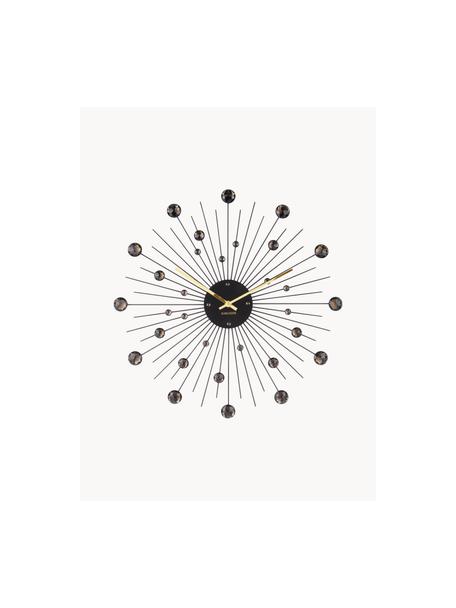 Wanduhr Sunburst, Metall, beschichtet, Schwarz, Ø 50 x T 4 cm