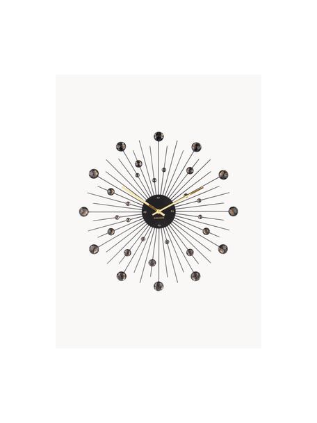 Zegar ścienny Sunburst, Metal powlekany, Czarny, Ø 50 x G 4 cm