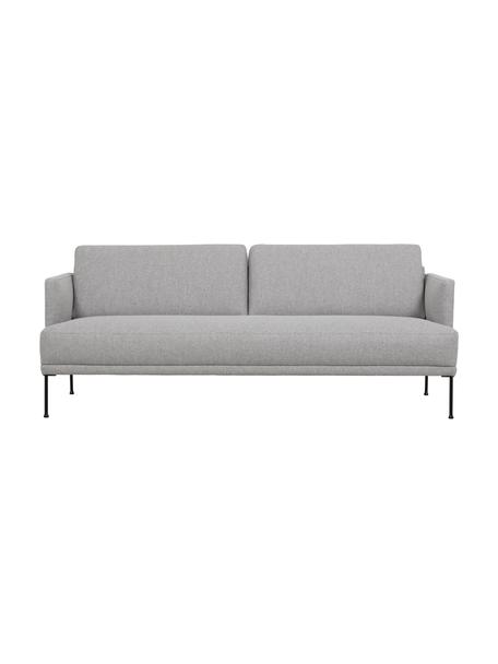 Sofa Fluente (3-Sitzer) in Hellgrau mit Metall-Füßen, Bezug: 80% Polyester, 20% Ramie , Gestell: Massives Kiefernholz, Füße: Metall, pulverbeschichtet, Webstoff Hellgrau, B 196 x T 85 cm