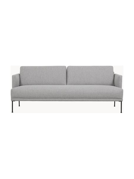 Sofa Fluente (3-osobowa), Tapicerka: 80% poliester, 20% ramia , Stelaż: lite drewno sosnowe z cer, Nogi: metal malowany proszkowo, Jasnoszara tkanina, S 196 x G 85 cm