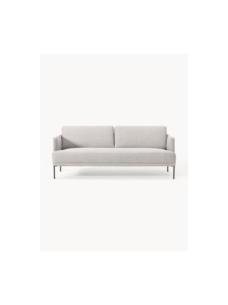Bank Fluente (3-zits), Bekleding: 80% polyester, 20% ramie., Frame: massief grenenhout, FSC-g, Poten: gepoedercoat metaal, Geweven stof lichtgrijs, B 196 x D 85 cm