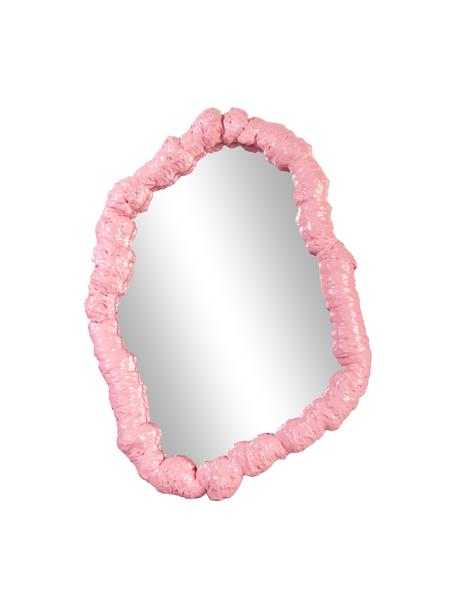 Wandspiegel Purfect mit rosanem Kunststoffrahmen, Rahmen: Polyresin, Spiegelfläche: Spiegelglas, Rosa, 31 x 43 cm