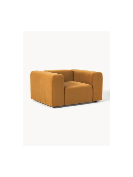 Fauteuil en velours Lena, Velours ocre, larg. 134 x prof. 106 cm