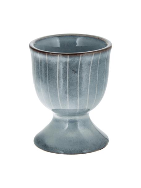 Portauova fatto a mano Nordic Sea 2 pz, Gres, Grigio, tonalità blu, Ø 5 x Alt. 6 cm