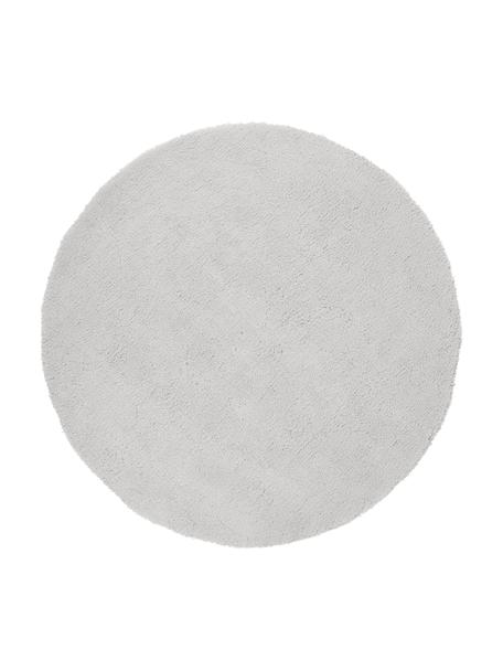 Fluffy Rond hoogpolig vloerkleed Leighton in lichtgrijs-beige, Bovenzijde: microvezels (100% polyest, Onderzijde: 70% polyester, 30% katoen, Lichtgrijs-beige, Ø 200 cm (maat L)