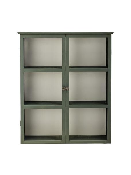 Vitrine Tone uit dennenhout, Frame: dennenhout, Donkergroen, B 85 x H 100 cm