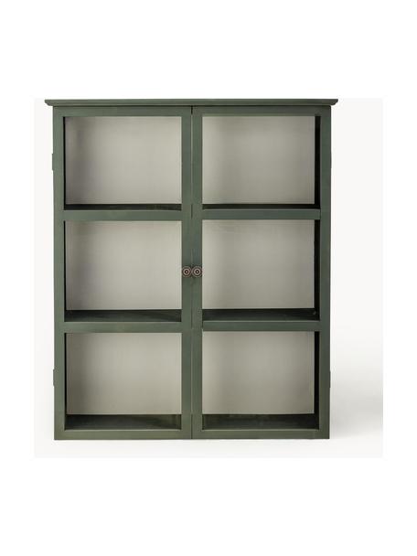 Vitrina in legno di abete Tone, Struttura: legno di abete, Verde scuro, Larg. 85 x Alt. 100 cm