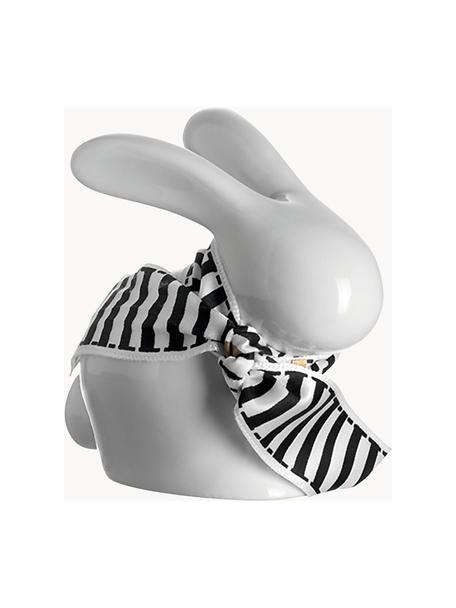 Figuras decorativas conejos de porcelana Gino, 2 uds., Porcelana, Blanco, negro, An 7 x Al 7 cm