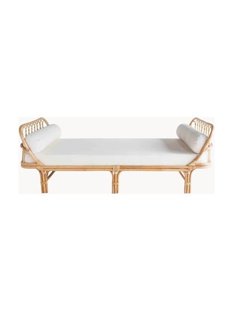 Ratanová denná postel Teramo, Lomená biela, béžová, Š 100 x D 220 cm