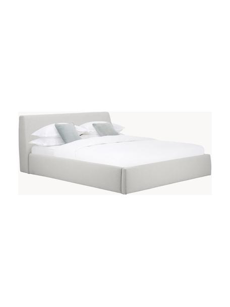 Cama tapizada Cloud, Tapizado: tejido finamente texturiz, Estructura: madera maciza de pino con, Tejido gris claro, An 160 x L 200 cm