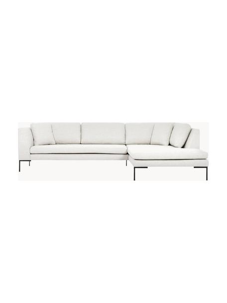 Ecksofa Emma mit Metall-Füßen, Bezug: Polyester 100.000 Scheuer, Gestell: Massives Kiefernholz, Bir, Füße: Metall, pulverbeschichtet, Webstoff Off White, B 302 x T 220 cm, Eckteil rechts