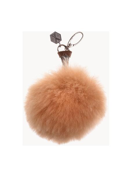 Porte-clés artisanal en fourrure d'alpaga Clave, Fourrure d'alpaga, Beige, Ø 7 x haut. 7 cm