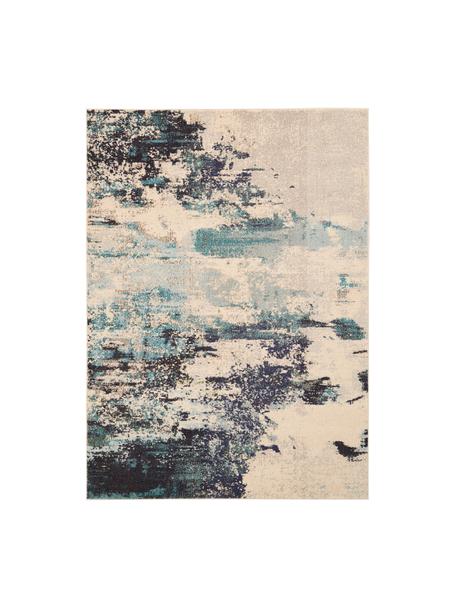 Tappeto di design Celestial, Retro: juta, Tonalità beige, tonalità blu, Larg. 120 x Lung. 180 cm (taglia S)