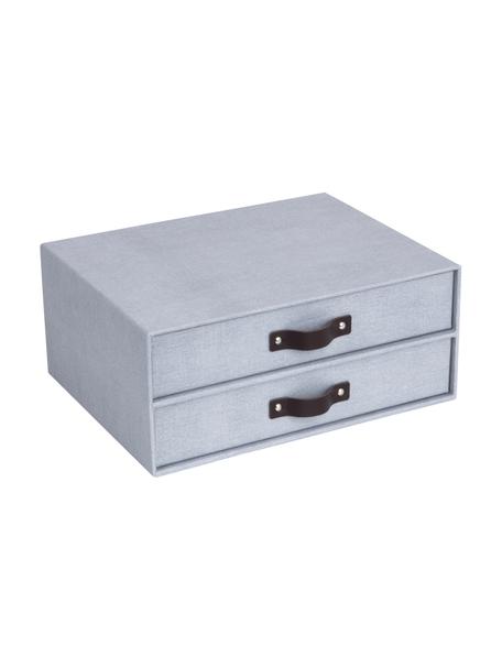 Organizador de escritorio Birger II, Organizador: canvas, cartón rígido (10, Asa: cuero, Gris claro, marrón, An 33 x Al 14 cm