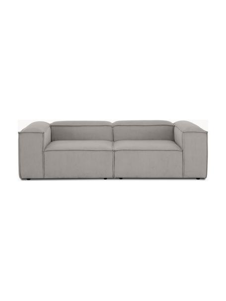 Modulares Sofa Lennon (3-Sitzer) aus Cord, Bezug: Cord (92 % Polyester, 8 %, Gestell: Massives Kiefernholz, Spe, Füße: Kunststoff Dieses Produkt, Cord Grau, B 238 x T 119 cm