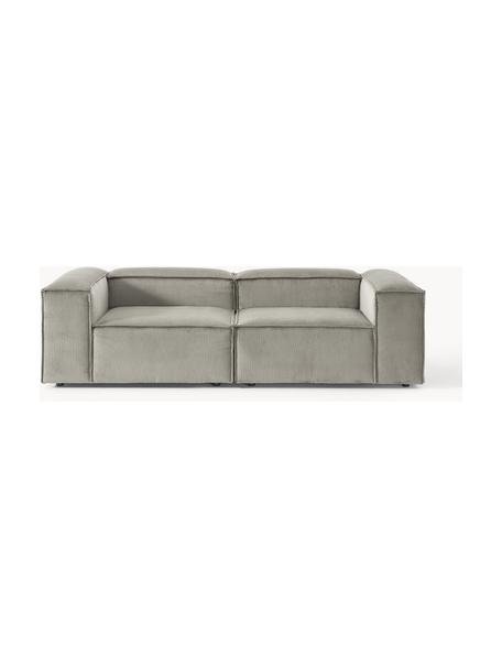 Modulares Sofa Lennon (3-Sitzer) aus Cord, Bezug: Cord (92 % Polyester, 8 %, Gestell: Massives Kiefernholz, Spe, Cord Grau, B 238 x T 119 cm