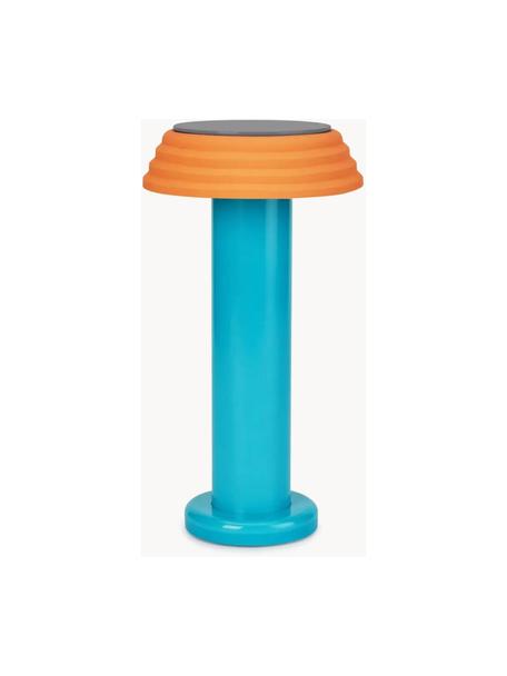 Kleine mobile LED-Tischlampe PL1, dimmbar, Lampenschirm: Silikon, Orange, Türkis, Ø 13 x H 24 cm