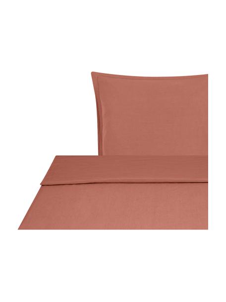 Housse de couette en lin délavé terracotta Nature, Composé pour moitié de lin
(52 % lin, 48 % coton) 

Densité 108 fils au pouce carré, qualité standard

Le lin mélangé offre un toucher naturel et un aspect délavé original. Le lin absorbe jusqu'à 35 % d'humidité et échange cette humidité avec l'air ambiant. Il sèche très rapidement et offre un agréable effet rafraîchissant les nuits d'été. Sa résistance élevée au accrocs lui confère robustesse et longévité, Terracotta, larg. 180 x long. 300 cm
