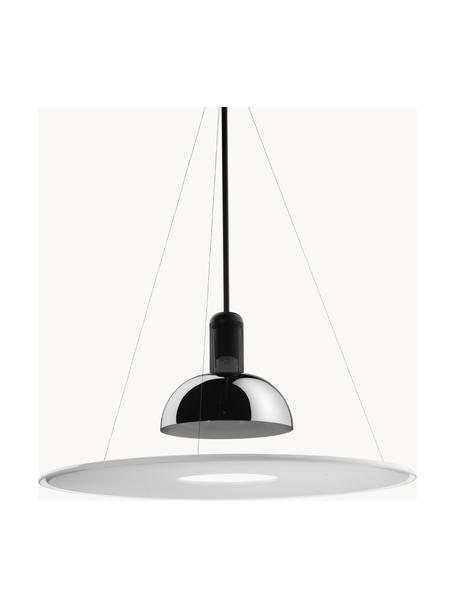 Lampada a sospensione luce regolabile Frisbi, Struttura: metallo rivestito, Bianco, argentato, Ø 60 x Alt. 73 cm