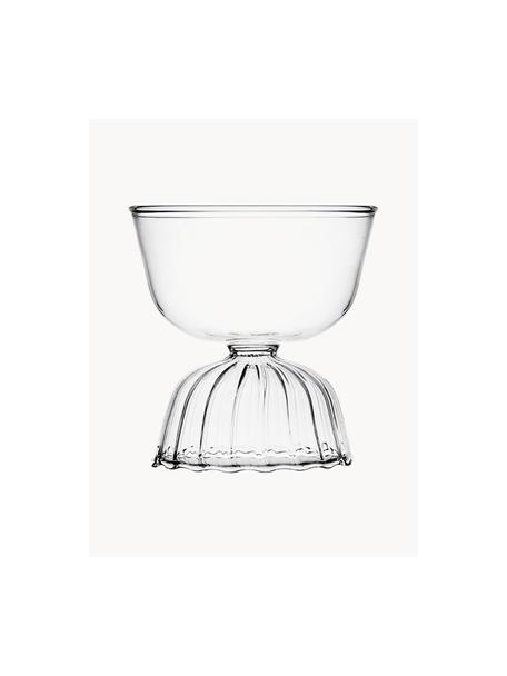 Copas de cóctel artesanales Tutu, 2 uds., Vidrio de borosilicato, Transparente, Ø 10 x Al 11 cm, 280 ml