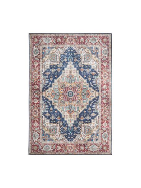 Vintage Teppich Sylla in Dunkelrot/Blau, 100% Polyester, Blau, Rot, B 80 x L 150 cm (Größe XS)