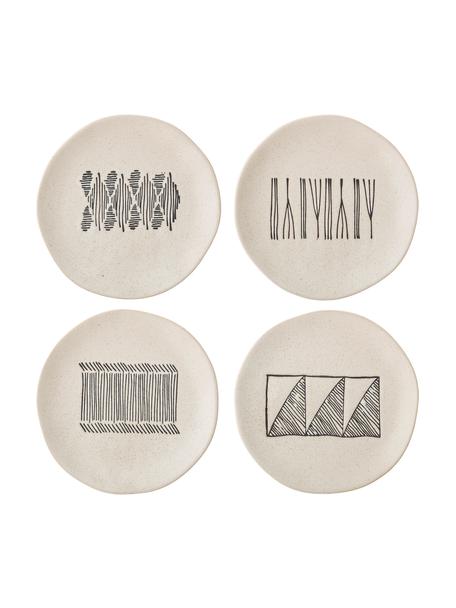 Sada ručně vyrobených snídaňových talířů Eliana, 4 díly, Kamenina, Písková, Ø 19 cm