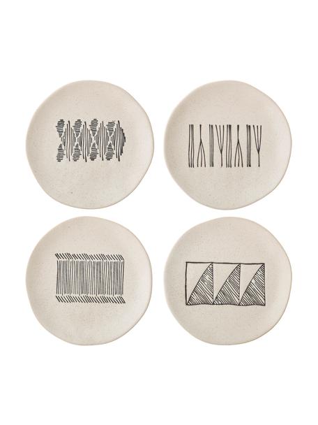 Set 4 piatti da colazione fatti a mano Eliana, Gres, Sabbia, Ø 19 cm