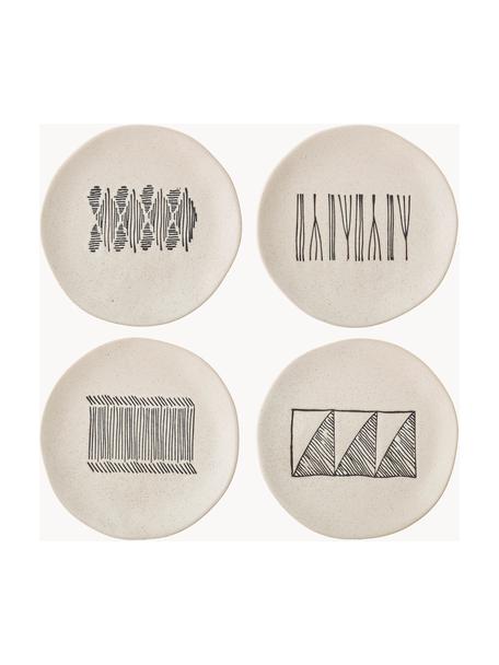 Handgemachte Frühstücksteller Eliana, 4er-Set, Steingut, Sandfarben, Ø 19 cm